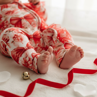 Grenouillère Bébé Premier Noël - Nœud Rouge