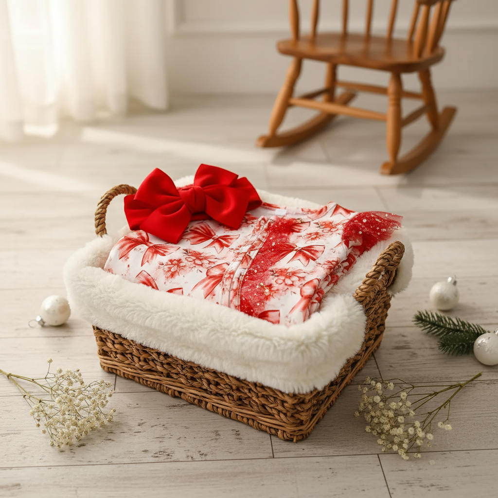 Grenouillère Bébé Premier Noël - Nœud Rouge