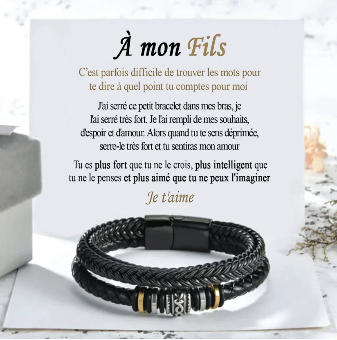À mon Fils – Bracelet symbole d’amour éternel